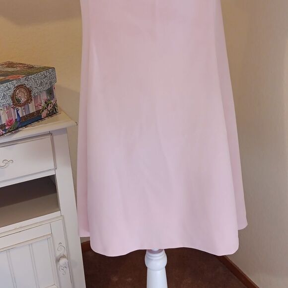 NWT DKNY Pink Fold-Over Neck, Fit and Flare Dress.Soft Girl,Old Money. Elegance - Picture 5 of 15